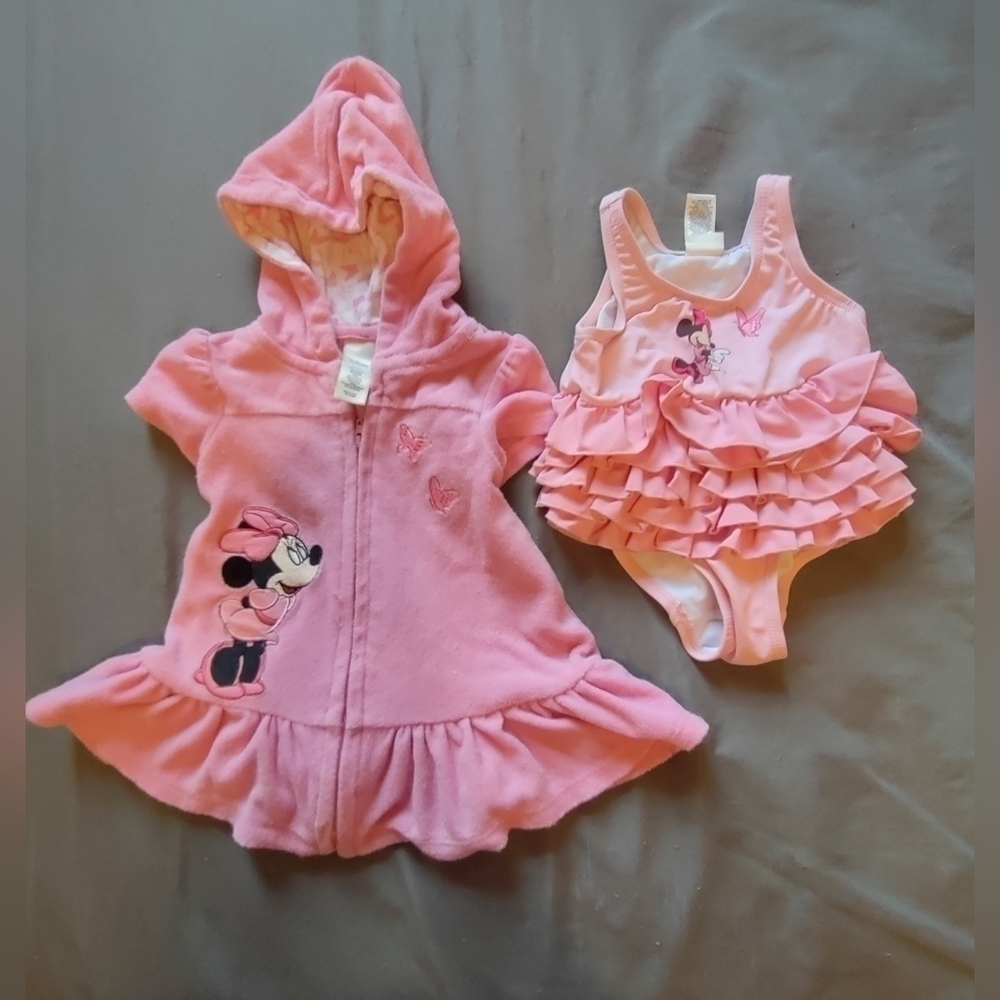Disney Minnie mouse bathing suit and cover up